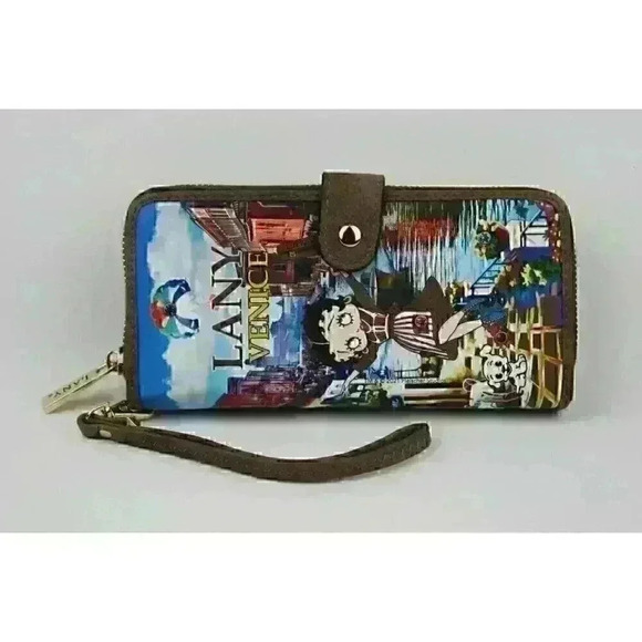 NEW! Betty Boop Women's Lany Vegan Wristlet Wallet